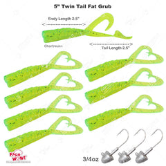 Fish WOW! 3/4oz bullet jig heads securely hold soft bait.