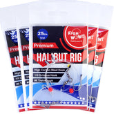 Fish WOW! 5-pack halibut drift rig with complete setup for live bait drift.