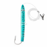 Fish WOW! 6in cedar plug rigged for tuna, ideal for offshore trolling.