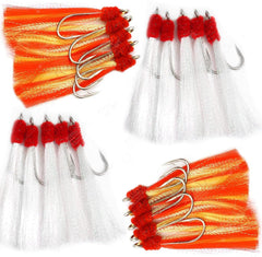 Fish WOW! 7/0 shrimp flying hook with Krystal Flash attracts rockfish