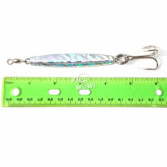 Fish WOW! Diamond Jig treble hook close-up showing durable saltwater hardware