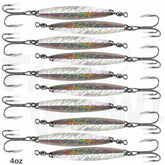 Fish WOW 4oz diamond jig pack for saltwater jigging with vivid holographic finish.