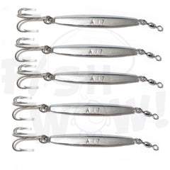 Fish WOW! diamond jig chrome 2oz in action for deep-water jigging.