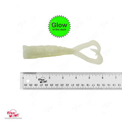 Fish WOW! Glow-dark lure close-up highlights vivid nighttime visibility.