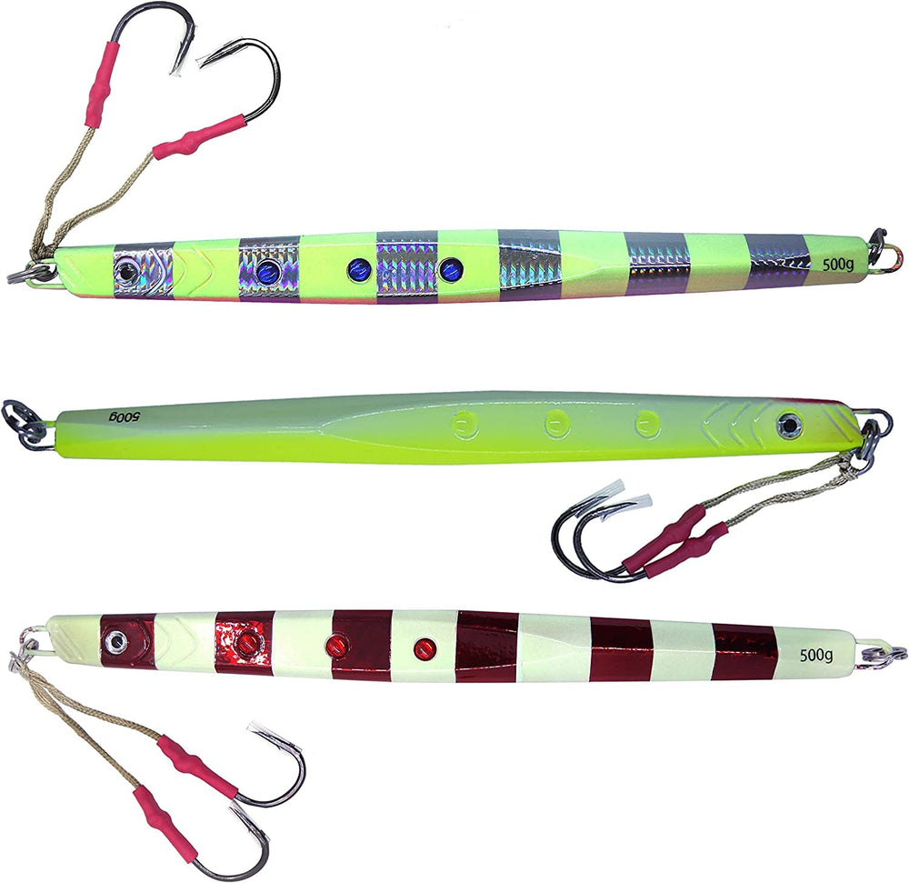 Fish WOW glow speed knife jig color A front view for deep-water drops