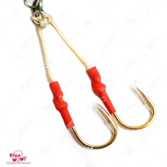 Fish WOW glow speed knife jig color B front view with realistic 3D eyes