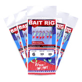 Fish WOW! red hook rig size 2 display targets larger baitfish