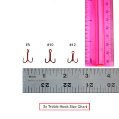 Fish WOW! Round bend size-12 treble hooks with standard shank.