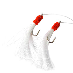 Fish WOW Shrimp Flying Rig dressed with felt and Krystal Flash for luring rockfish.