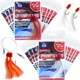 Fish WOW shrimp flying rig red pack enhances rockfish attraction for bottom fishing.