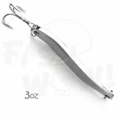 Fish WOW gold spoon with holographic tape enhances visibility for jigging in sunlight