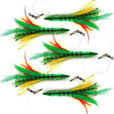 Fish WOW! tuna clone feather lure 6in with vibrant colors to attract multiple species.