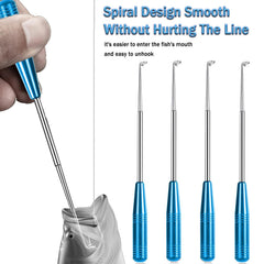 4-piece hook remover kit with compact storage tubes