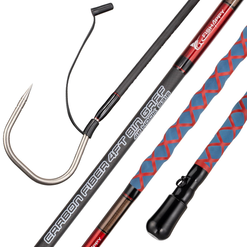 FISHAPPY fishing gaff blue carbon fiber shaft for reliable saltwater landings.