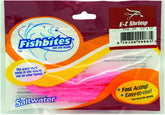 Fishbites E-Z Shrimp pink bait strip, 12 inches long, 1/2 inch wide for saltwater fishing