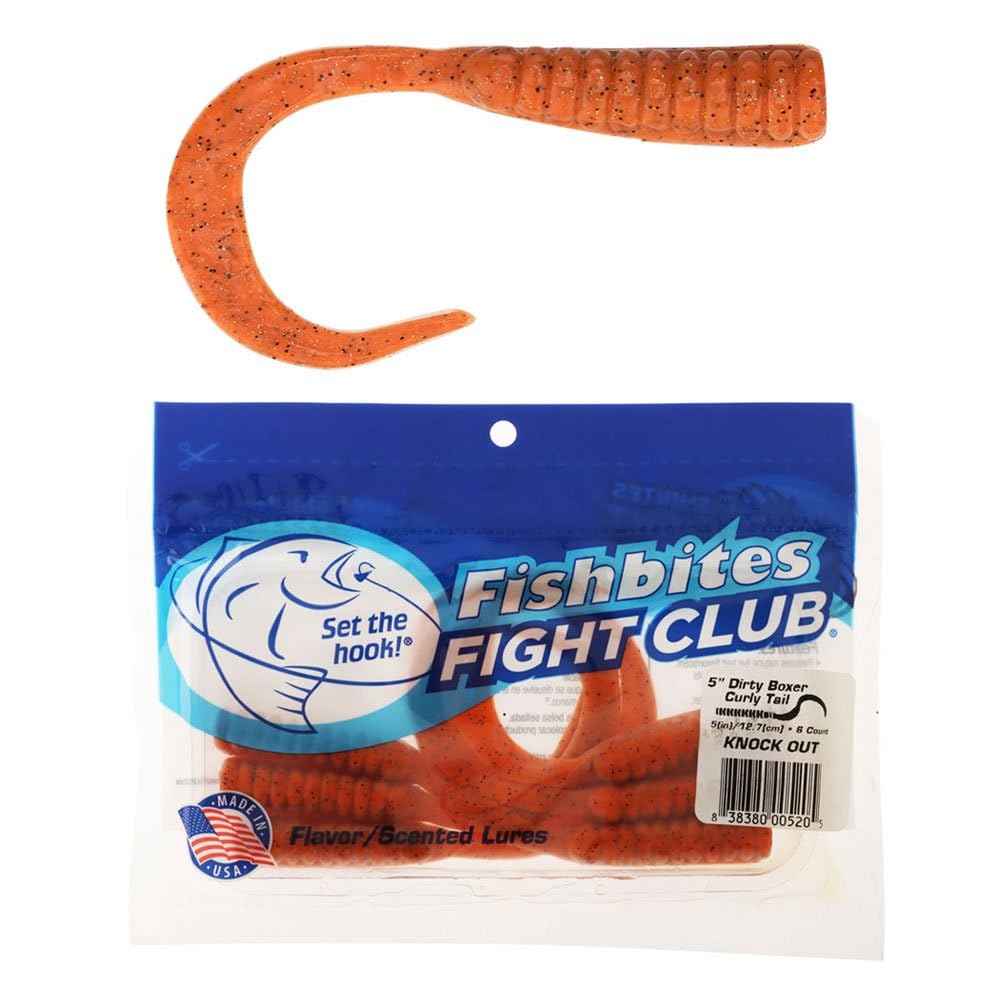 FishBites Fight Club Lure 5in Dirty Boxer Curly Tail—proven scent attracts bites quickly.