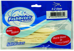 FishBites Longer Lasting E-Z Clam Flesh bait on hook stays secure for multiple casts
