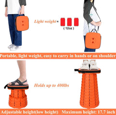 Fishboy stool patented-design-clasp highlights quick, safe opening for on-the-go use.