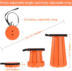 Fishboy Upgraded Collapsible Stool closed for compact travel and storage.