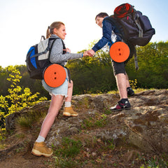 Fishboy Upgraded Collapsible Stool folded compactly for easy travel.