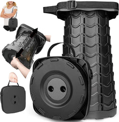 Fishboy Upgraded Square Collapsible Stool front view for outdoor seating.