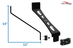 Fish Fighter quick release base mount close-up showing locking pin for dependable removal