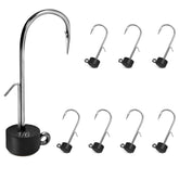 Fishfun 8Pcs Tungsten Ned Rig Jig Heads Black 1/6oz set