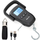 Front view of Fishfun rechargeable fish scale with large 3.5-inch handle