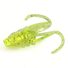 FISHIN ADDICT Nano-Cray 40mm chartreuse close-up with wiggling claws for perch fishing