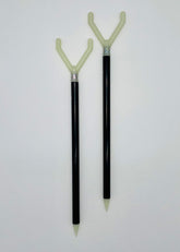 Fishin Stix glow-in-the-dark 30-inch extendable rod holder illuminating your night setup