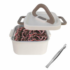 Insulated breathable live bait box with handle and square 700ml capacity