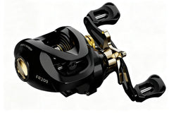 7.2:1 left-handed black gold baitcasting reel with 18+1 stainless steel bearings