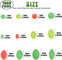 Dual-layer tackle box holding 1000 soft rubber fishing beads.
