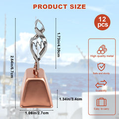 Close-up of copper-colored fishing bell on rod