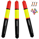 Three-pack slip floats for catfish and pike, 9.8 inch length