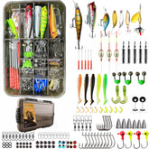 All-in-one fishing gear box showcasing the 175-piece tackle set