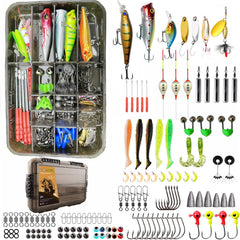 All-in-one fishing gear box showcasing the 175-piece tackle set