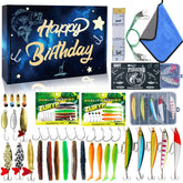 Front view of the fishing gift tackle box with lures
