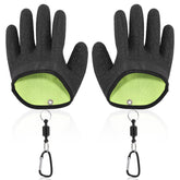 Front view of fishing gloves with magnet release