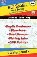 Fishing Hot Spots Bull Shoals West Section map for planning a productive lake day