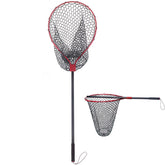 Large fishing landing net with long non-telescopic aluminum handle