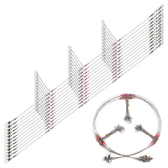 12-piece stainless steel fishing leaders with swivels, snaps and beads