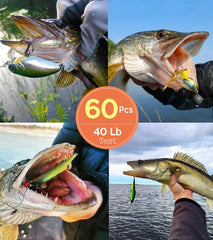 Fishing leaders with swivels and clips for easy connections