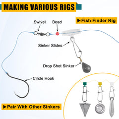 Green 6-piece sinker sliders