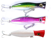 Fishing Lures pack-3 top water poppers green emerald for surface strikes