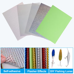Close-up of waterproof holographic adhesive film for lures