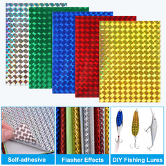 Close-up of holographic lure tape showing shine