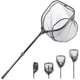 Telescopic fishing net handle extended to 50.7 inches