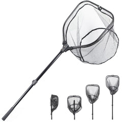Telescopic fishing net handle extended to 50.7 inches