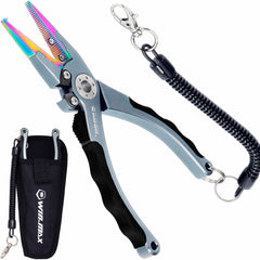 7.5 inch fishing pliers for saltwater and freshwater with titanium-coated SUS420 jaws